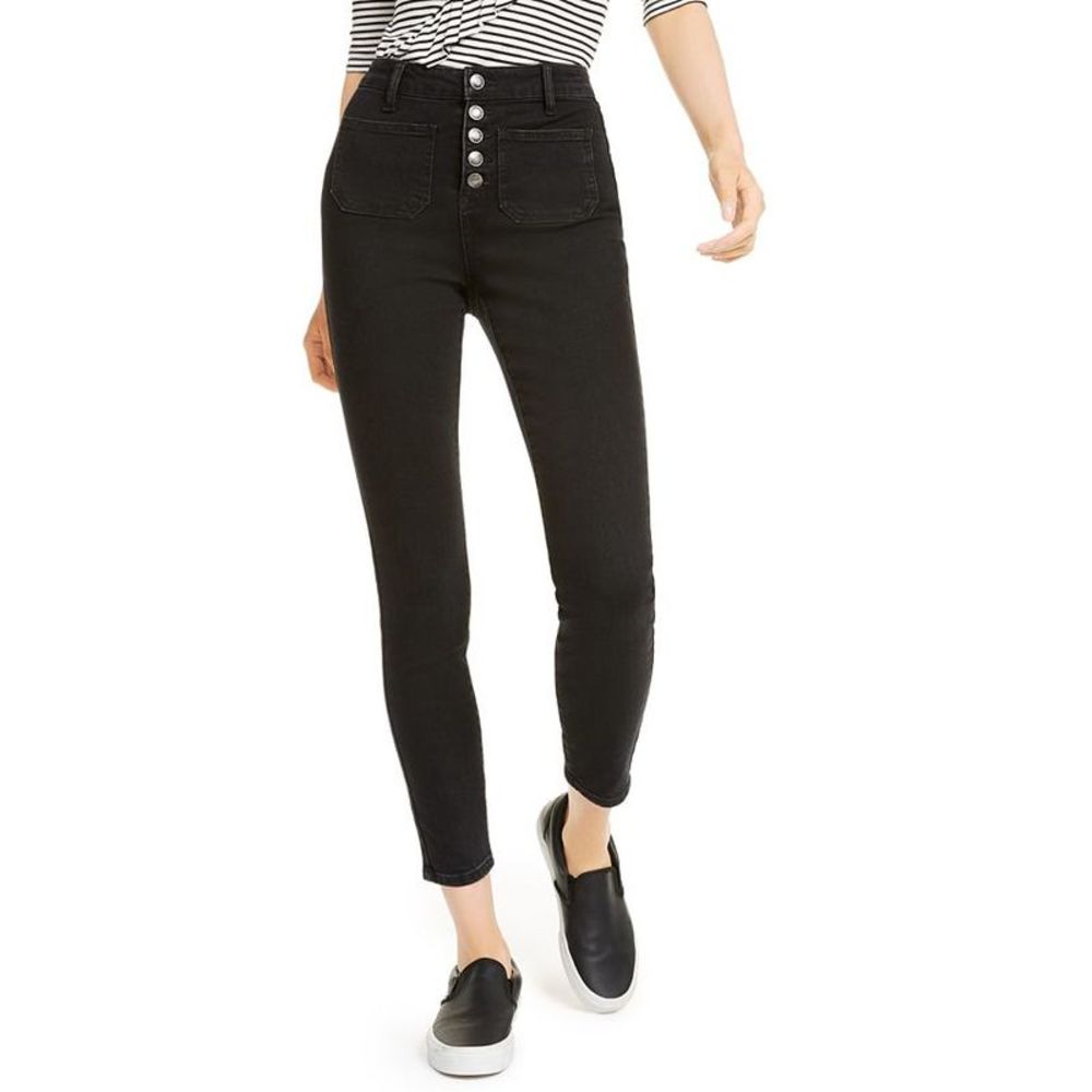 Oat Women's High Rise Sailor Skinny Jeans Black Size 30